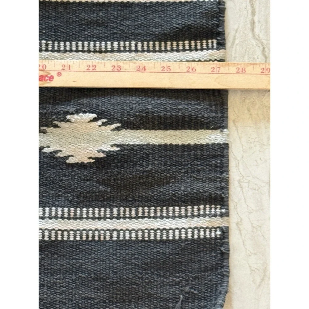 Vintage Mexican Handwoven Area Rug Small Southwestern Accent Entryway Mat 40